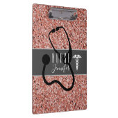 Zenuwmedisch kaduceus Stethoscoop Roos Glitter Klembord (Rechts)