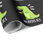 Zenuwrex Funny Dinosaur TRex Pun Dark BG Cadeaupapier (Rol Hoek)