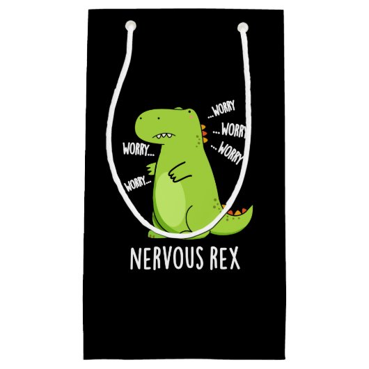 Zenuwrex Funny Dinosaur TRex Pun Dark BG Klein Cadeauzakje (Voorkant)
