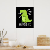 Zenuwrex Funny Dinosaur TRex Pun Dark BG Poster (Keuken)