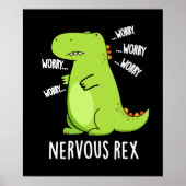 Zenuwrex Funny Dinosaur TRex Pun Dark BG Poster (Voorkant)