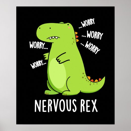Zenuwrex Funny Dinosaur TRex Pun Dark BG Poster (Voorkant)