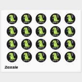 Zenuwrex Funny Dinosaur TRex Pun Dark BG Ronde Sticker (Vel)
