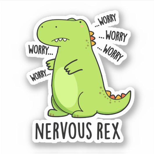Zenuwrex Funny Dinosaur TRex Pun Sticker (Voorkant)