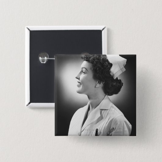 Zenuwspoeling Vierkante Button 5,1 Cm (Voorkant /achterkant)