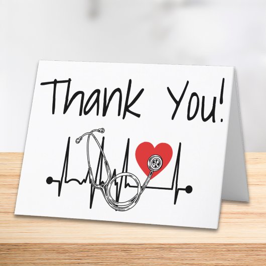 Zenuwverpleegkundige Doctor Medisch hart Stethosco Bedankkaart