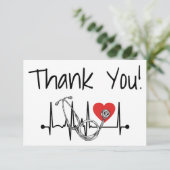 Zenuwverpleegkundige Doctor Medisch hart Stethosco Bedankkaart (Staand voorkant)