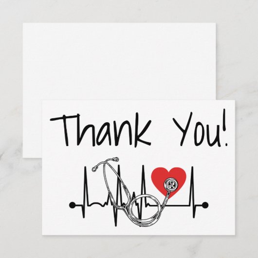 Zenuwverpleegkundige Doctor Medisch hart Stethosco Bedankkaart (Voorkant / Achterkant)