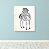 Zenya Zwart & Wit Kunstcanvas Canvas Afdruk (Insitu (Houten vloer))