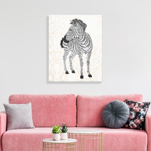 Zenya Zwart & Wit Kunstcanvas Canvas Afdruk (Insitu (Woonkamer))