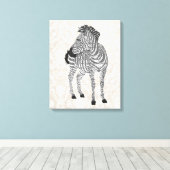 Zenya Zwart & Wit Kunstcanvas Canvas Afdruk (Insitu (Houten vloer))