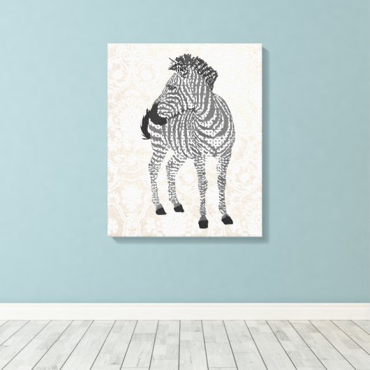 Zenya Zwart & Wit Kunstcanvas Canvas Afdruk (Insitu (Houten vloer))