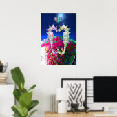 ZEPAARDJES IN LIEFDE, ROZE BLAUWE PARELMOER POSTER (Thuiskantoor)