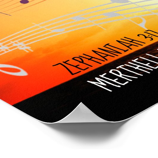 Zeph 3:17 MIJN GOD-ZITTINGEN OVER MIJ, GESCHIKT RE Poster (Hoek)