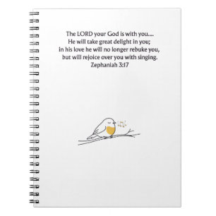 Zephania 3:17 Christelijk Dagboek Notitieboek