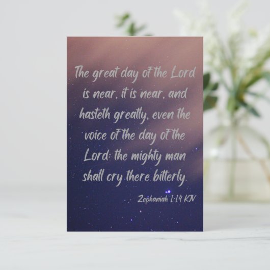 Zephaniah 1:14 KJV Bijbelscriptie Pic Greeting Kaart (Staand voorkant)