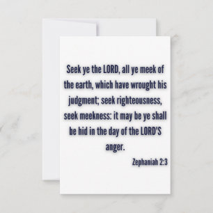 Zephaniah 2:3 KJV Bijbel Verse Flat Greeting Kaart