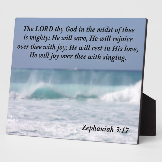 Zephaniah 3:17 De Heer in het midden Fotoplaat (Zijkant)