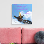 Zephaniah 3:17 Gele vlinder Canvas Afdruk (Insitu (Woonkamer))