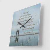 Zephaniah 3:17 Geniet van je met zingen. Vierkante Klok (Hoek)