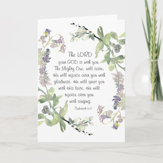 Zephaniah 3:17 Hij zal blij met je zijn Kaart (Voorkant)