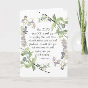 Zephaniah 3:17 Hij zal blij met je zijn Kaart