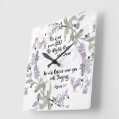 Zephaniah 3:17 Hij zal blij zijn met je Vierkante Klok (Hoek)