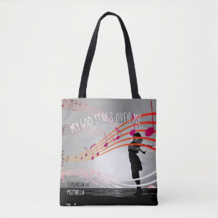 Zephaniah 3:17 MIJN GOD ZINGEN OVER ME Christelijk Tote Bag