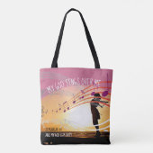 Zephaniah 3:17 MIJN GOD ZINGEN OVER ME Roze Christ Tote Bag (Achterkant)
