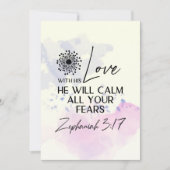 Zephaniah 3:17 Zijn Liefde zal kalmeren Bijbel Fla (Voorkant)