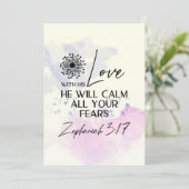 Zephaniah 3:17 Zijn Liefde zal kalmeren Bijbel Fla (Staand voorkant)