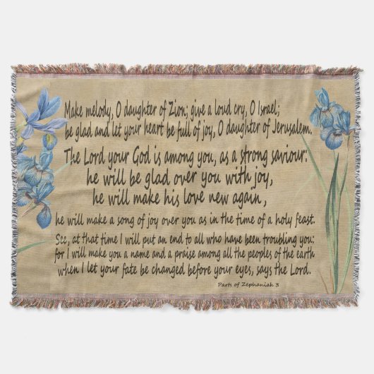 Zephaniah 3 Vellum Manuscript Scriptthrow Deken (Voorkant)