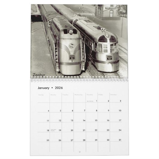 Zephry Trains Kalender (Jan 2026)