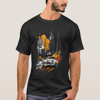 Zephyr auto 1950 rijdt door een bos jongen grappig t-shirt