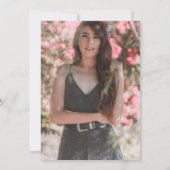 zephyr blue floral quinceanera fotokaart save the date (Achterkant)