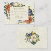 zephyr elegante bloemige trouwreceptie  informatiekaartje (Voorkant / Achterkant)