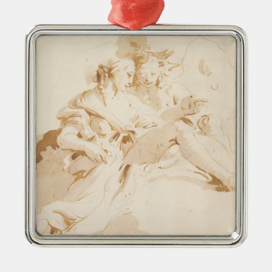 Zephyr en Flora Metalen Ornament (Voorkant)