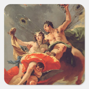 Zephyr en Flora Vierkante Sticker