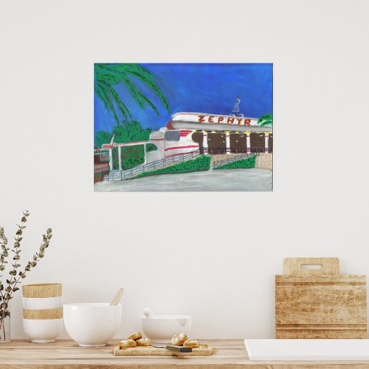 Zephyr Roller Onderzetter bij de strand Poster (Keuken)