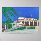 Zephyr Roller Onderzetter bij de strand Poster (Voorkant)