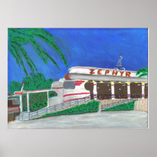 Zephyr Roller Onderzetter bij de strand Poster