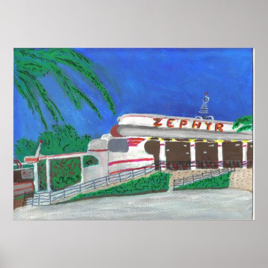 Zephyr Roller Onderzetter bij de strand Poster (Voorkant)