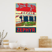 Zephyr Rollerkuster Pontchartrain Beach Poster (Keuken)