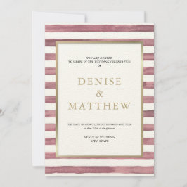 Zephyr Roze Waterverf Strepen & Gouden Letters I Kaart