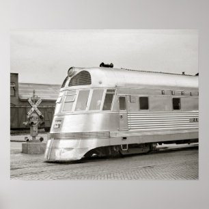 Zephyr Streamlining Train, 1939. foto Poster