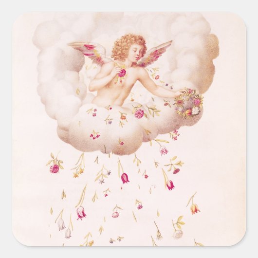 Zephyr uit, La Guirlande de Julie, c.1642 Vierkante Sticker (Voorkant)