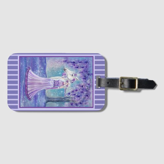 Zephyr unicorn en sprookkunst van Renee Lavoie Bagagelabel (Voorkant (horizontaal))