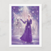 Zephyr unicorn en sprookkunst van Renee Lavoie Briefkaart (Voorkant)