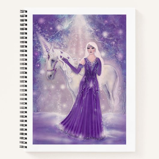 Zephyr unicorn en sprookkunst van Renee Lavoie Notitieboek (Voorkant)