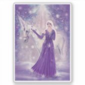 Zephyr unicorn en sprookkunst van Renee Lavoie Sticker (Voorkant)